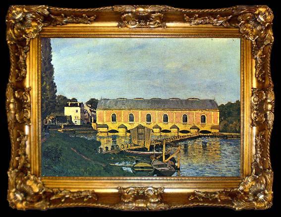 framed  Alfred Sisley Maschinenhaus der Pumpe in Marly, ta009-2